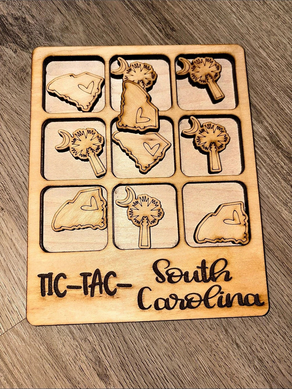 South Carolina Wooden Tic-Tac-Toe Puzzle